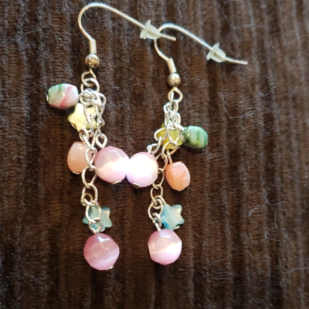 Colorful Beaded Drop Earings